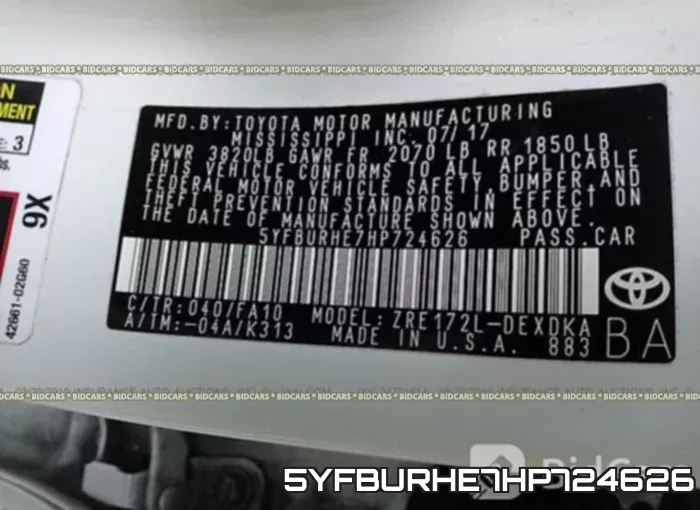 5YFBURHE7HP724626 фото 10