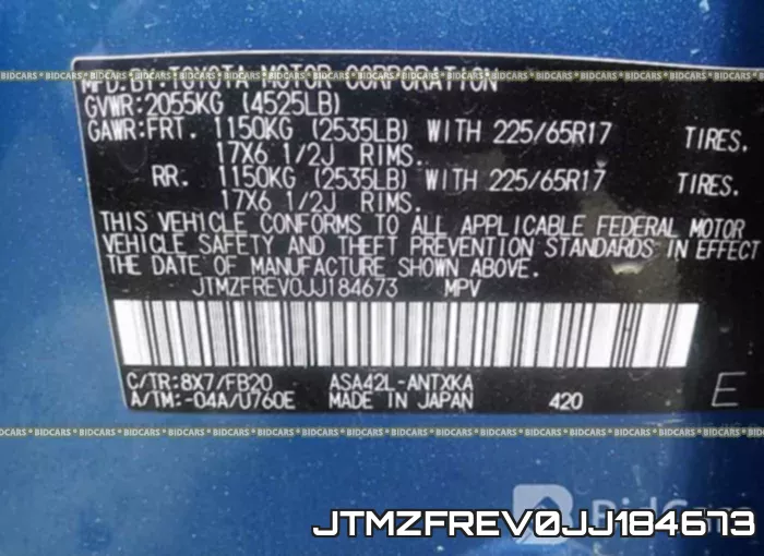 JTMZFREV0JJ184673 фото 10