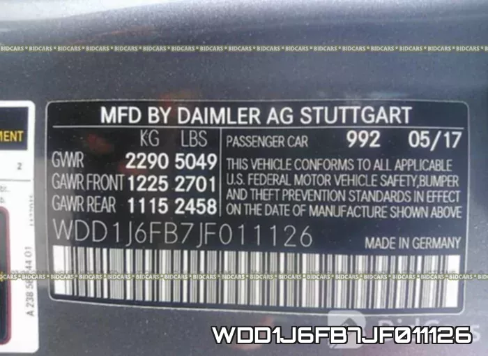 WDD1J6FB7JF011126 фото 10