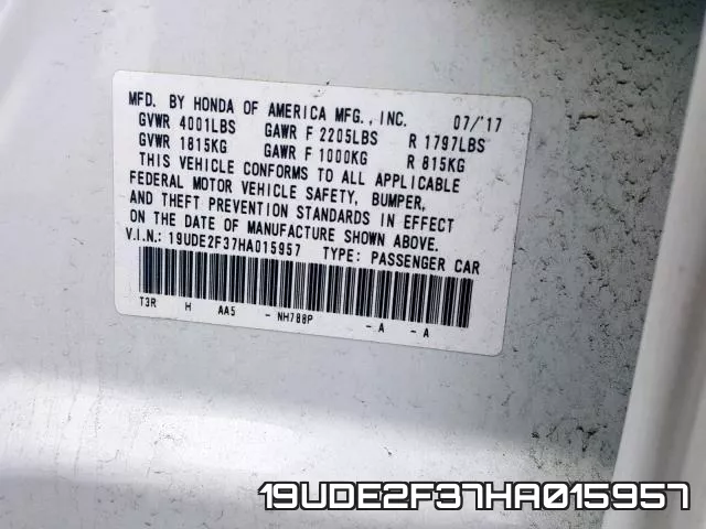 19UDE2F37HA015957 фото 2