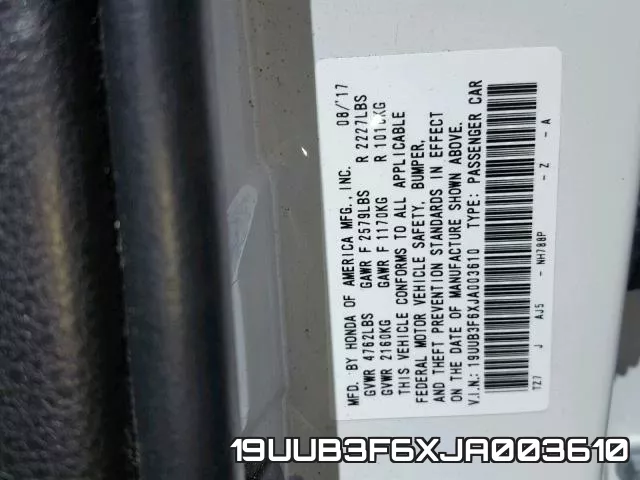 19UUB3F6XJA003610 фото 2