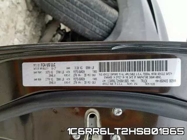 1C6RR6LT2HS801865 фото 2