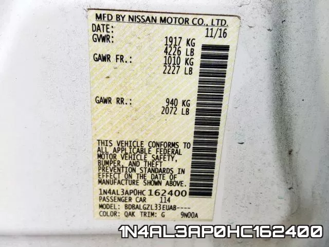 1N4AL3AP0HC162400 фото 2