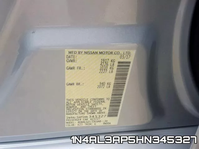 1N4AL3AP5HN345327 фото 2