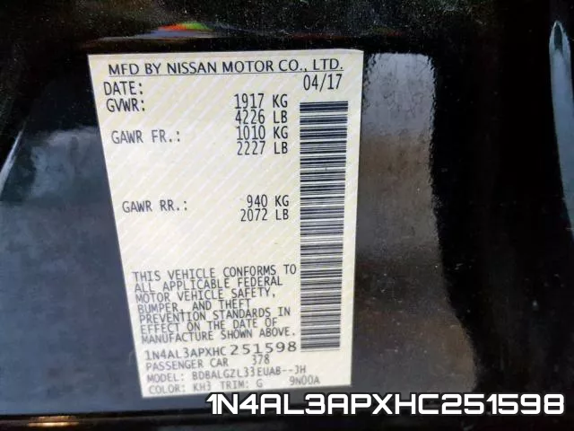 1N4AL3APXHC251598 фото 2