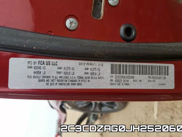 2C3CDZAG0JH252060 фото 2