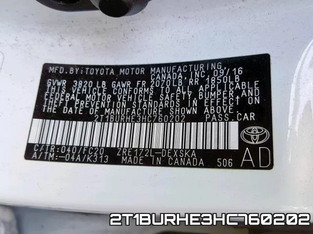 2T1BURHE3HC760202 фото 2