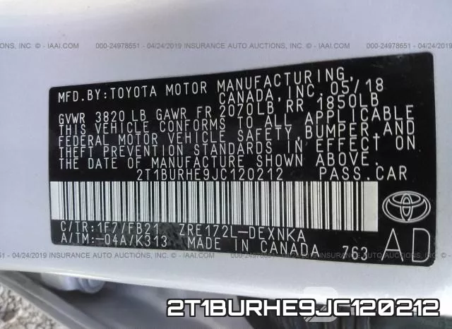 2T1BURHE9JC120212 фото 10