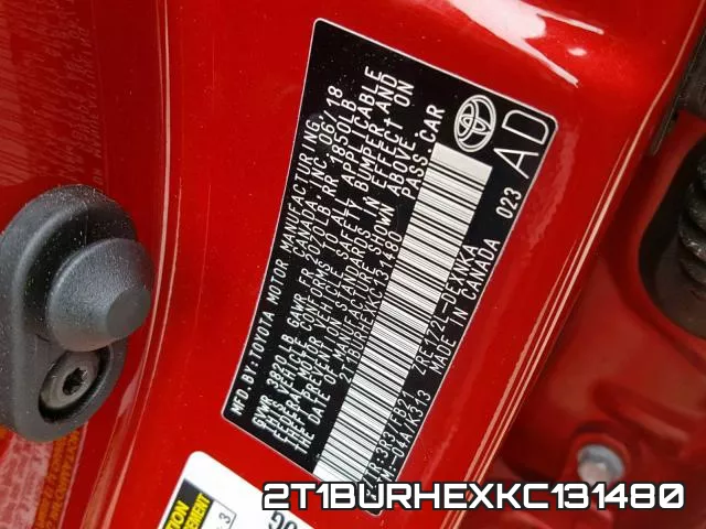 2T1BURHEXKC131480 фото 2