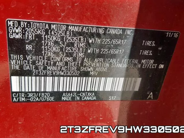 2T3ZFREV9HW330502 фото 2
