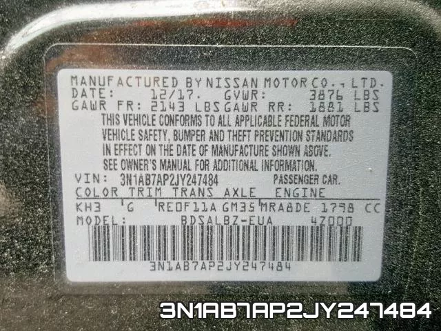 3N1AB7AP2JY247484 фото 2