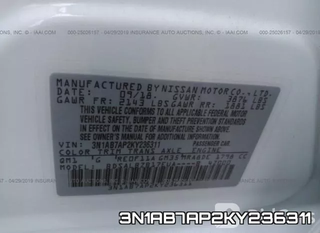 3N1AB7AP2KY236311 фото 10