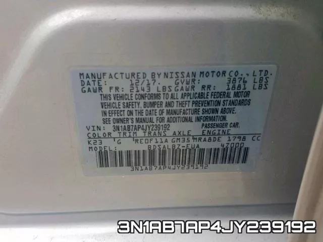 3N1AB7AP4JY239192 фото 2
