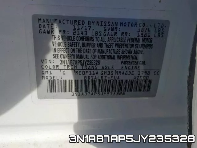 3N1AB7AP5JY235328 фото 2