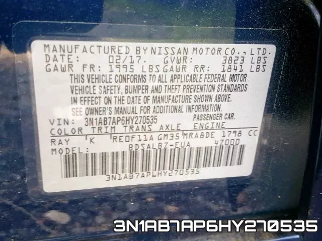 3N1AB7AP6HY270535 фото 2