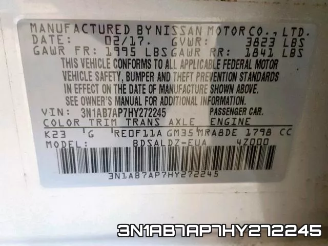 3N1AB7AP7HY272245 фото 2