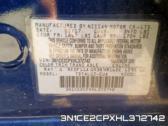 3N1CE2CPXHL372742 фото 2
