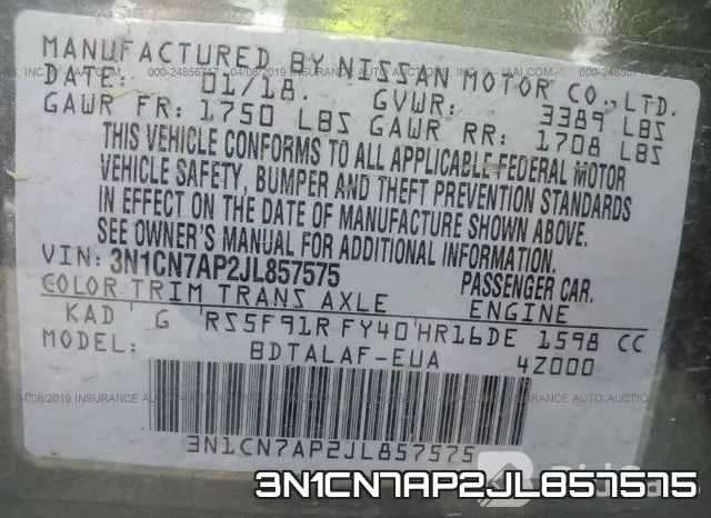 3N1CN7AP2JL857575 фото 9