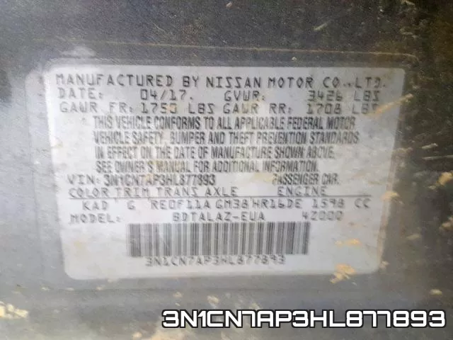 3N1CN7AP3HL877893 фото 2