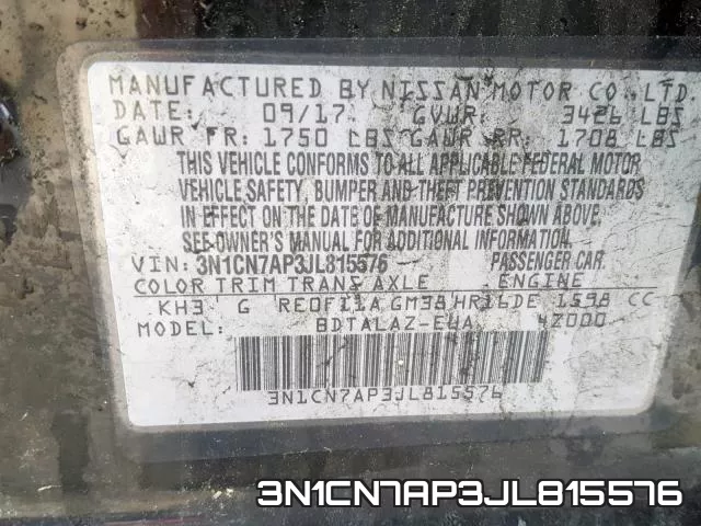 3N1CN7AP3JL815576 фото 2
