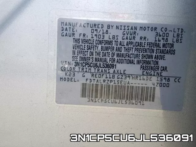 3N1CP5CU6JL536091 фото 2