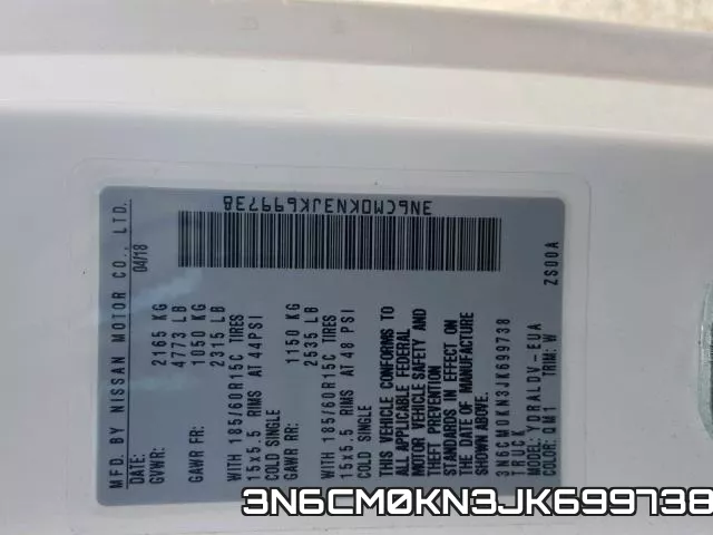 3N6CM0KN3JK699738 фото 2