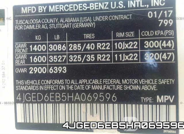 4JGED6EB5HA069596 фото 10