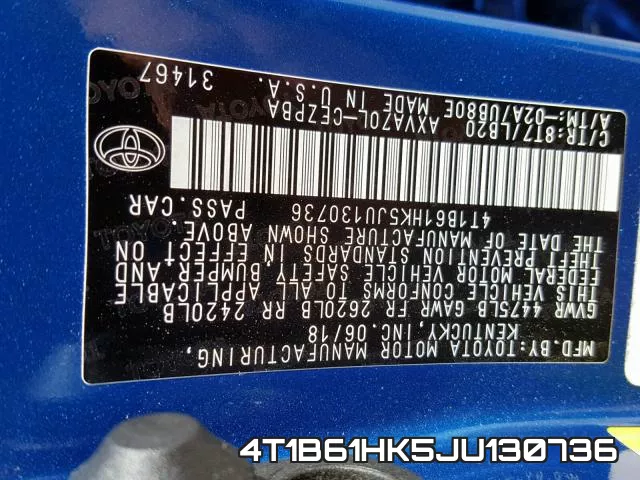 4T1B61HK5JU130736 фото 2
