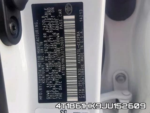 4T1B61HK9JU152609 фото 2