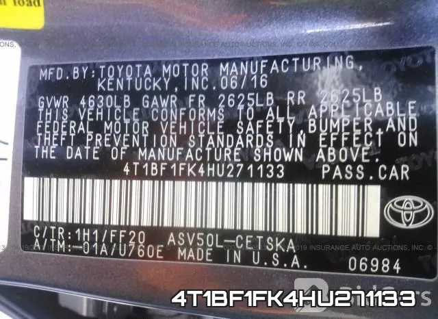 4T1BF1FK4HU271133 фото 10