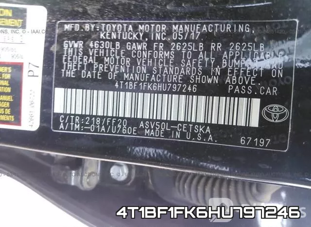 4T1BF1FK6HU797246 фото 10