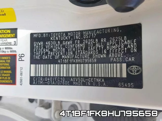 4T1BF1FK8HU795658 фото 2