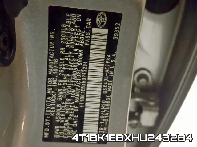 4T1BK1EBXHU243284 фото 2