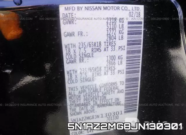5N1AZ2MG8JN130301 фото 10