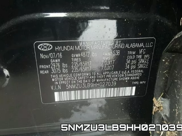 5NMZU3LB9HH027039 фото 2