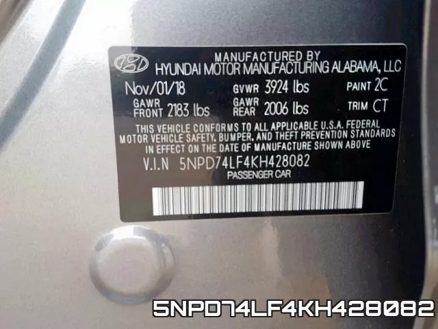 5NPD74LF4KH428082 фото 2