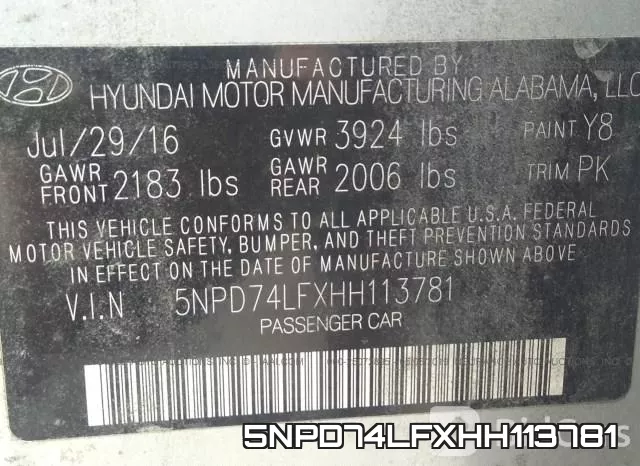 5NPD74LFXHH113781 фото 10