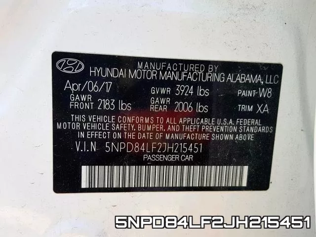 5NPD84LF2JH215451 фото 2