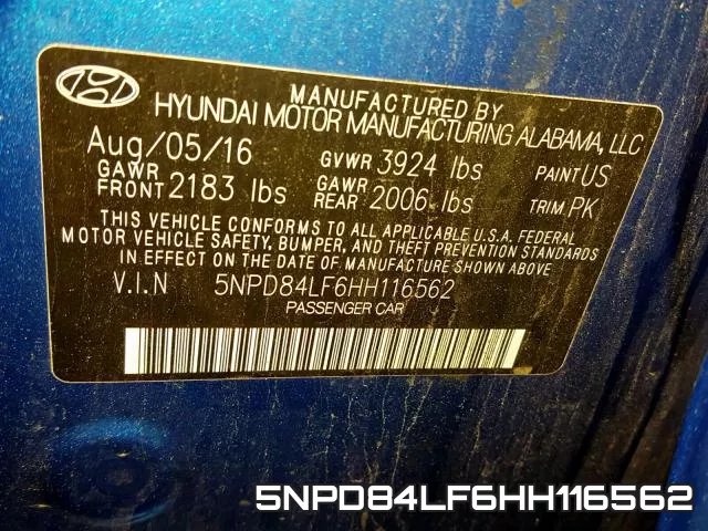 5NPD84LF6HH116562 фото 2