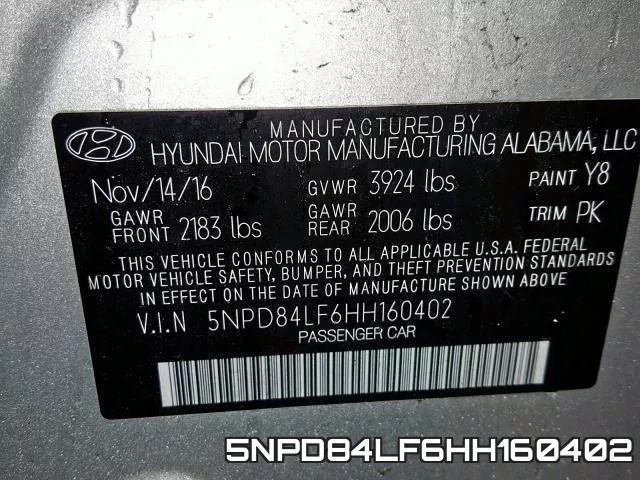 5NPD84LF6HH160402 фото 2