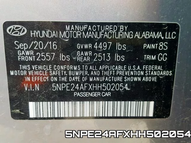 5NPE24AFXHH502054 фото 2