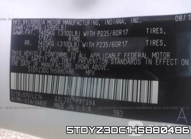 5TDYZ3DC1HS880486 фото 9