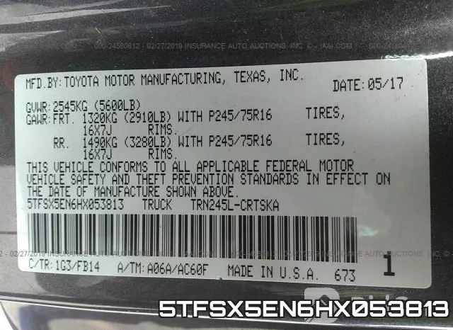 5TFSX5EN6HX053813 фото 10