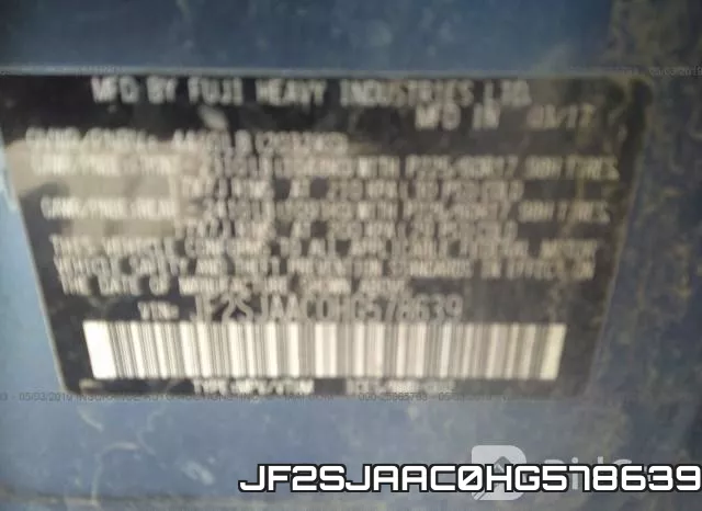 JF2SJAAC0HG578639 фото 10