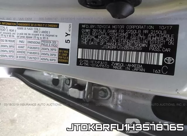 JTDKBRFU1H3578765 фото 10