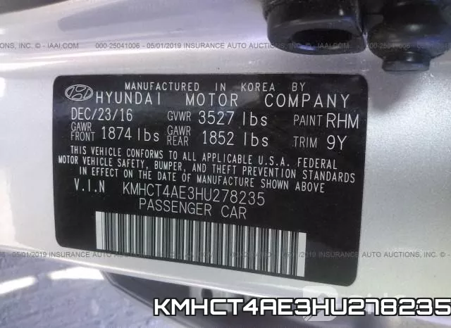 KMHCT4AE3HU278235 фото 10