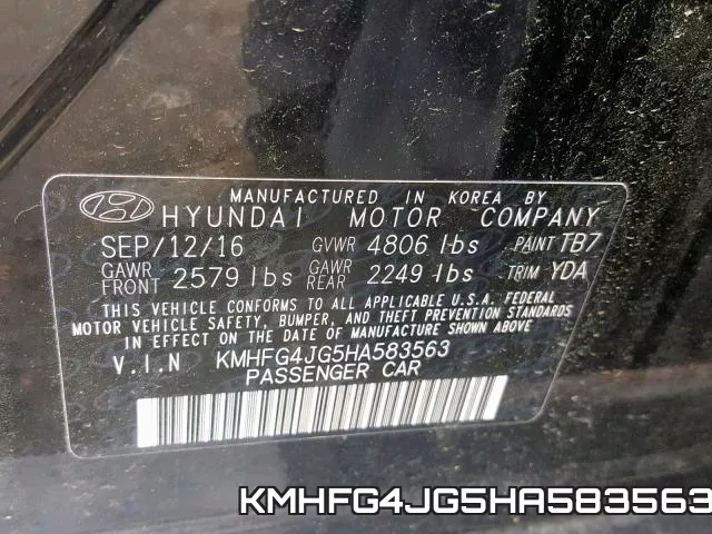 KMHFG4JG5HA583563 фото 2