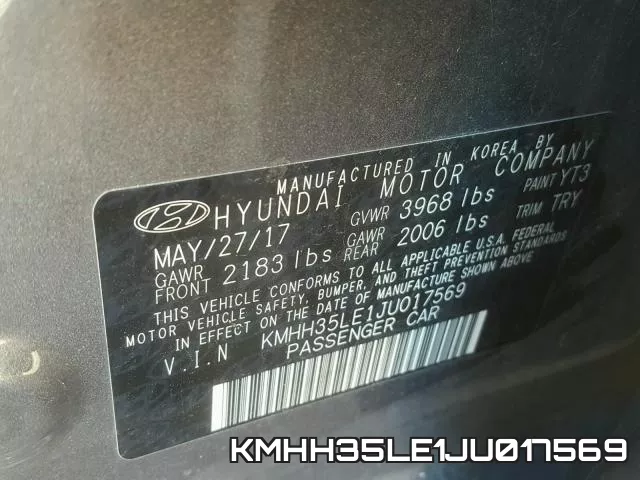 KMHH35LE1JU017569 фото 2