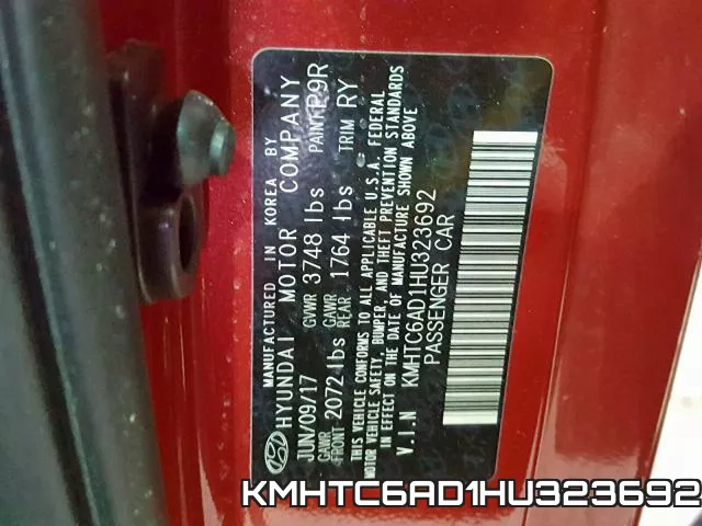 KMHTC6AD1HU323692 фото 2