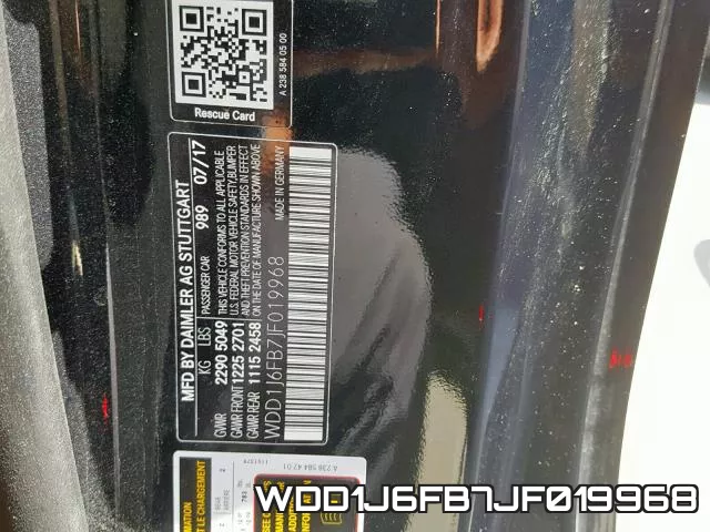 WDD1J6FB7JF019968 фото 2